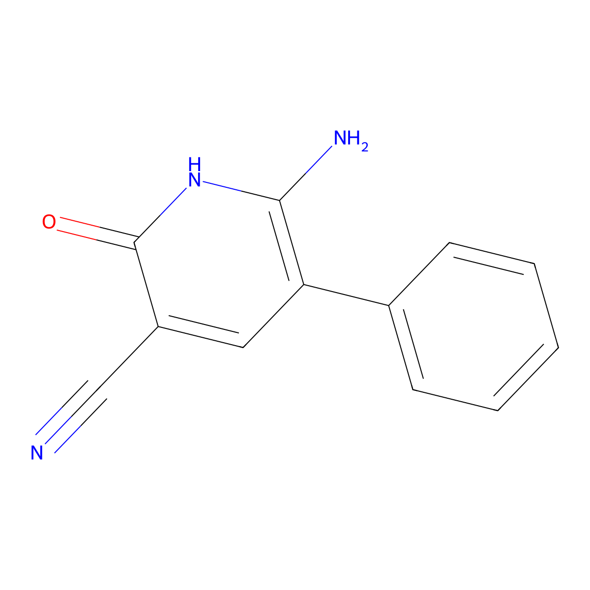 6-Amino-2-hydroxy-5-phenylnicotinonitrile molecular structure, CAS 77609-05-3