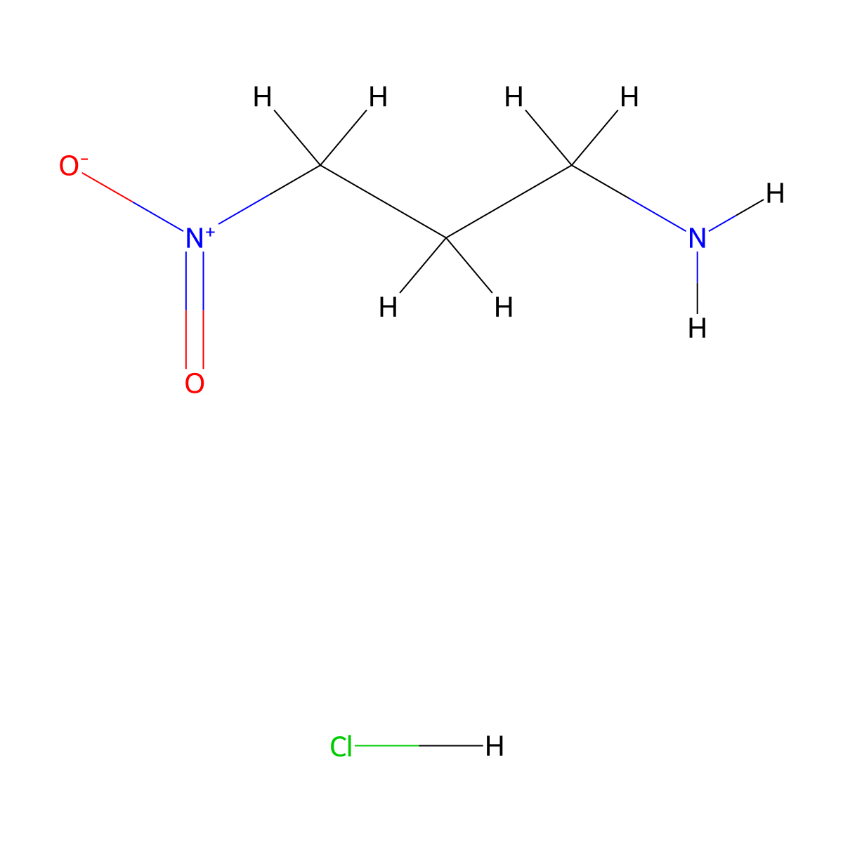 3-Nitropropan-1-amine hydrochloride molecular structure, CAS 77611-69-9