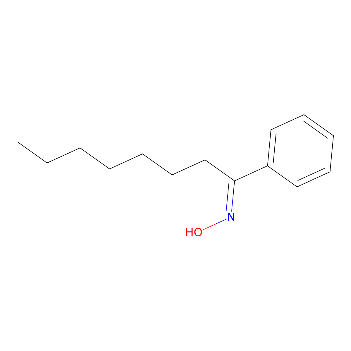 1-Octanone, 1-phenyl-, oxime molecular structure, CAS 77611-70-2