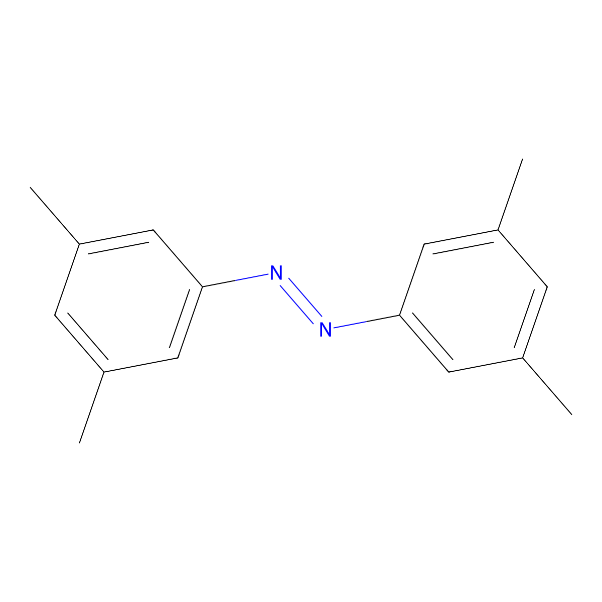 Diazene, bis(3,5-dimethylphenyl)- molecular structure, CAS 77611-71-3