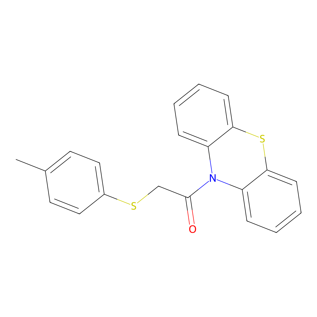 1-Phenothiazin-10-yl-2-(p-tolylthio)ethanone molecular structure, CAS 77615-15-7