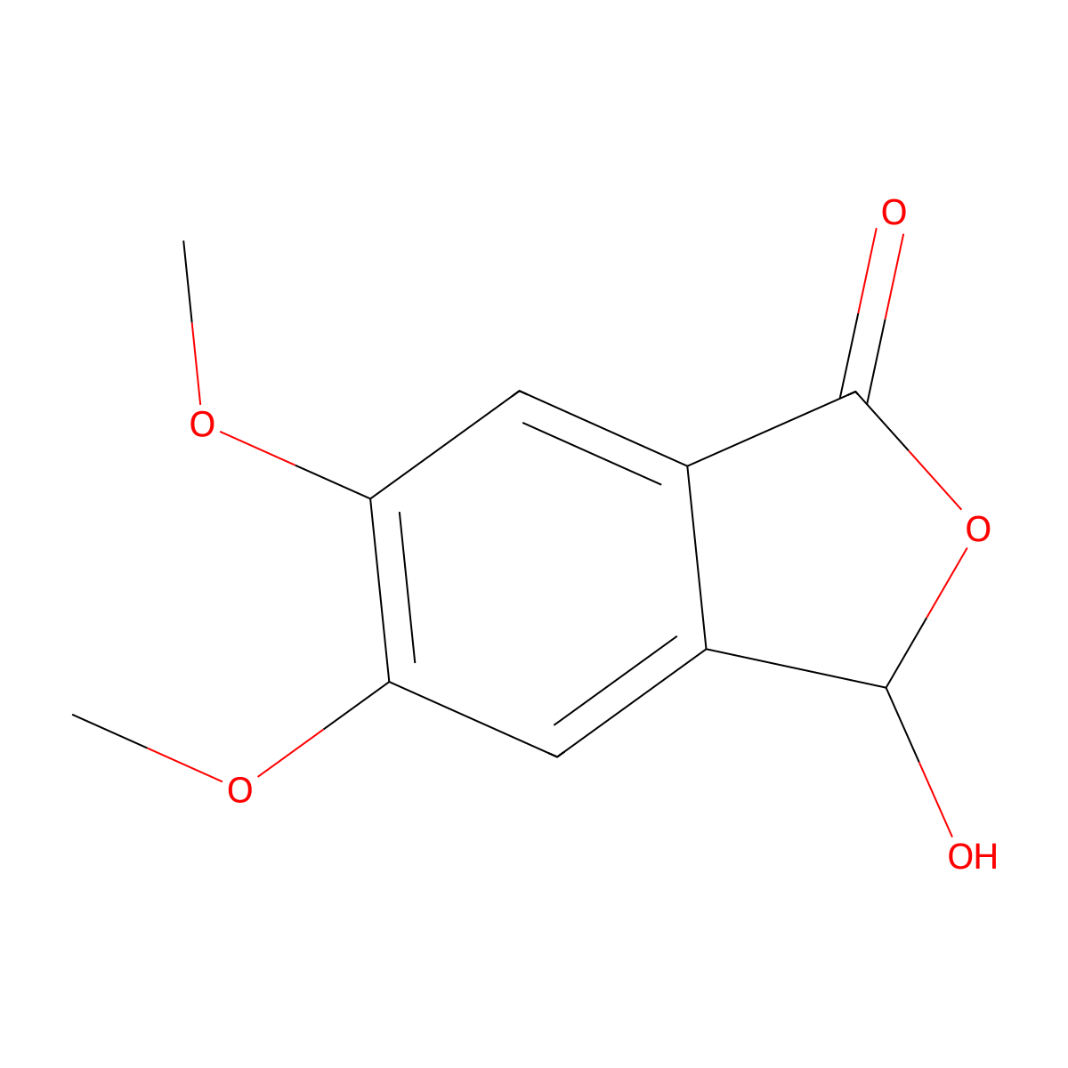 3-Hydroxy-5,6-dimethoxy-2-benzofuran-1(3H)-one molecular structure, CAS 77619-89-7