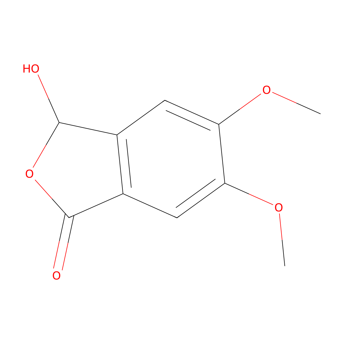 3-Hydroxy-5,6-dimethoxy-2-benzofuran-1(3H)-one molecular structure, CAS 77619-89-7