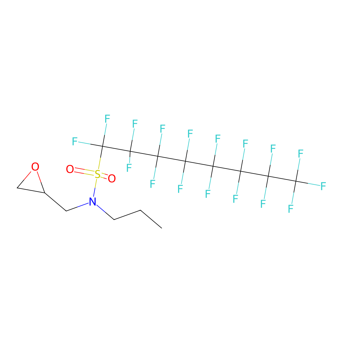1,1,2,2,3,3,4,4,5,5,6,6,7,7,8,8,8-Heptadecafluoro-N-((oxiran-2-yl)methyl)-N-propyloctane-1-sulfonamide molecular structure, CAS 77620-64-5