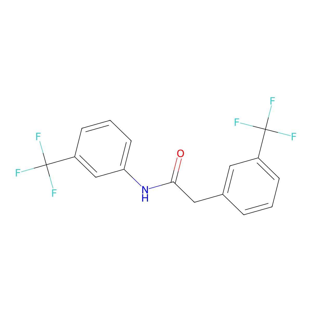 N,2-bis[3-(trifluoromethyl)phenyl]acetamide molecular structure, CAS 77620-74-7