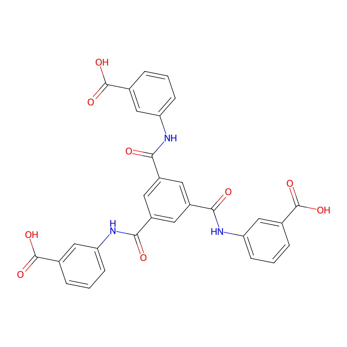 3,3',3''-((Benzene-1,3,5-tricarbonyl)tris(azanediyl))tribenzoic acid molecular structure, CAS 776242-89-8