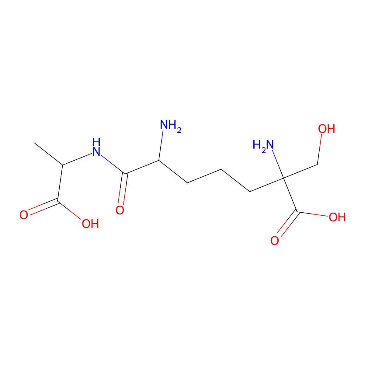 N-(2,6-Diamino-6-hydroxymethylpimelyl)alanine molecular structure, CAS 77625-76-4