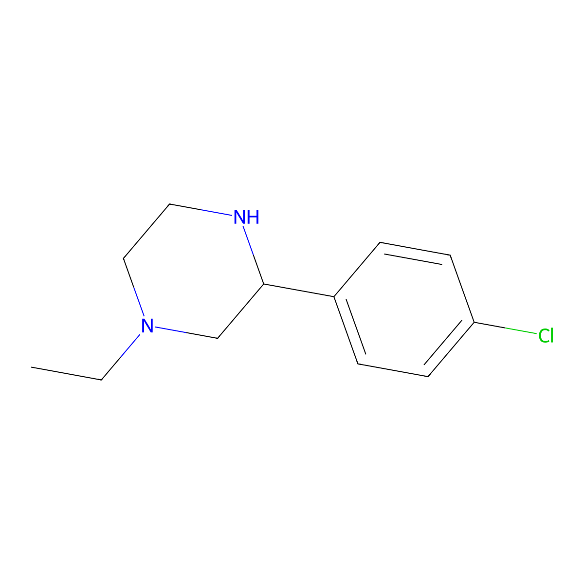 3-(4-Chlorophenyl)-1-ethylpiperazine molecular structure, CAS 776256-94-1