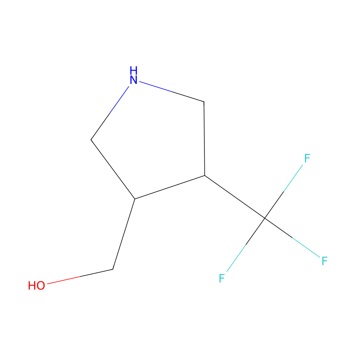 [4-(Trifluoromethyl)pyrrolidin-3-yl]methanol molecular structure, CAS 776270-99-6