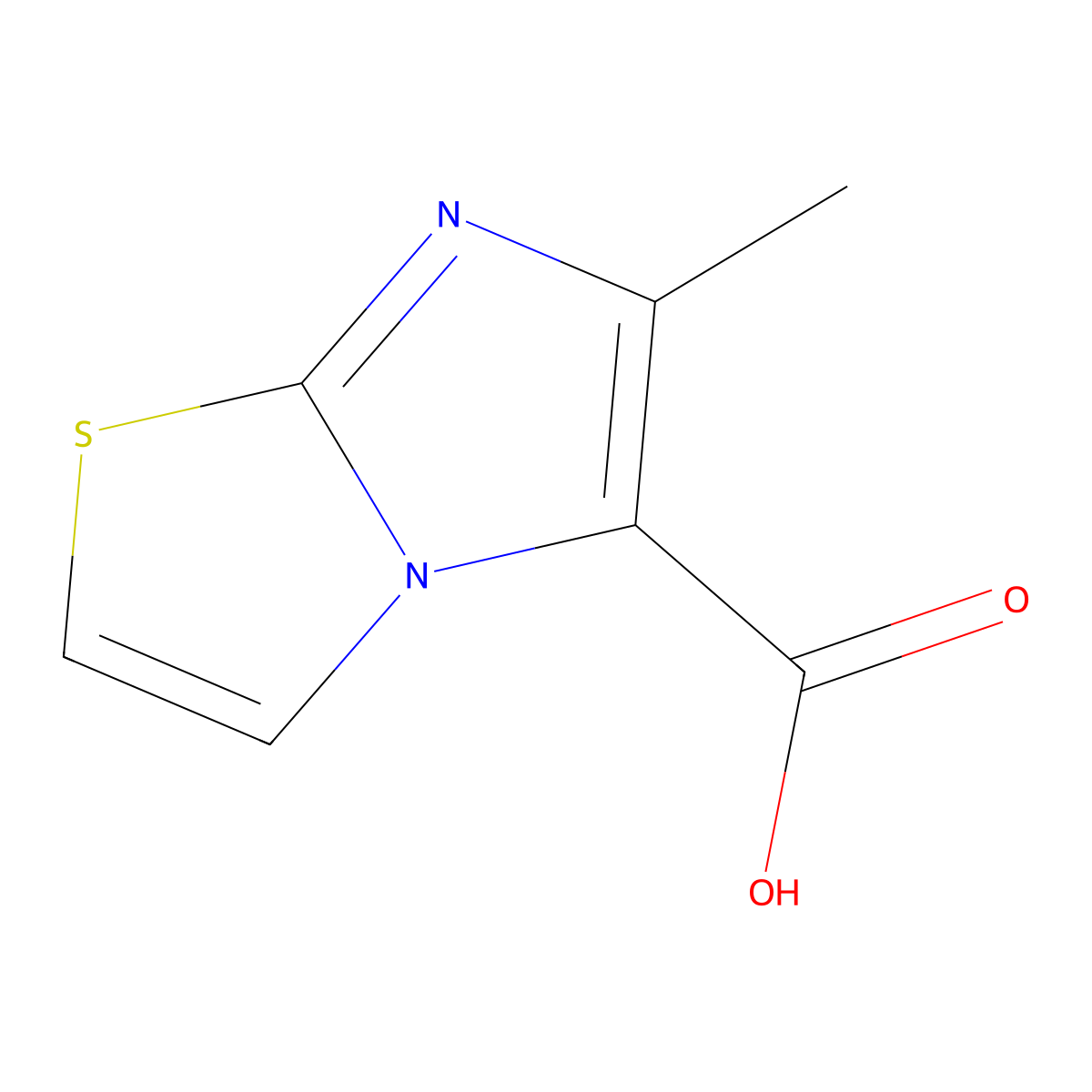 6-Methylimidazo[2,1-B][1,3]thiazole-5-carboxylic acid molecular structure, CAS 77628-51-4