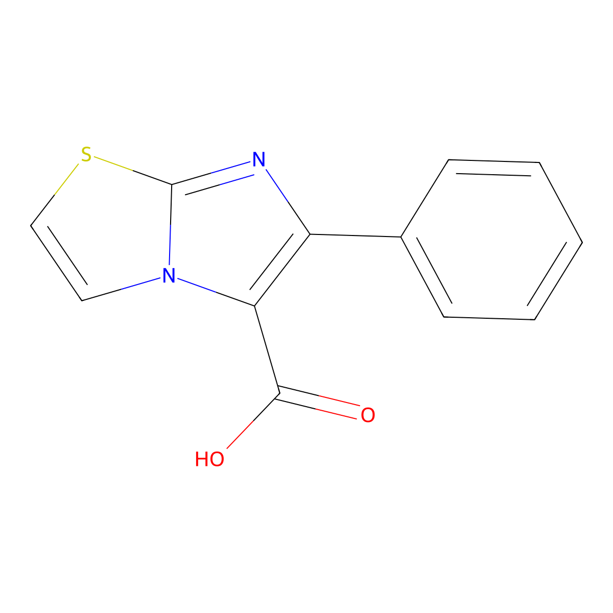 6-Phenylimidazo[2,1-b][1,3]thiazole-5-carboxylic acid molecular structure, CAS 77628-52-5