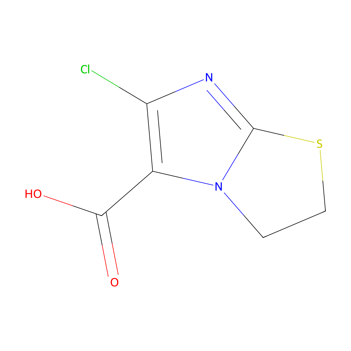 6-Chloro-2,3-dihydroimidazo[2,1-b][1,3]thiazole-5-carboxylic acid molecular structure, CAS 77628-53-6