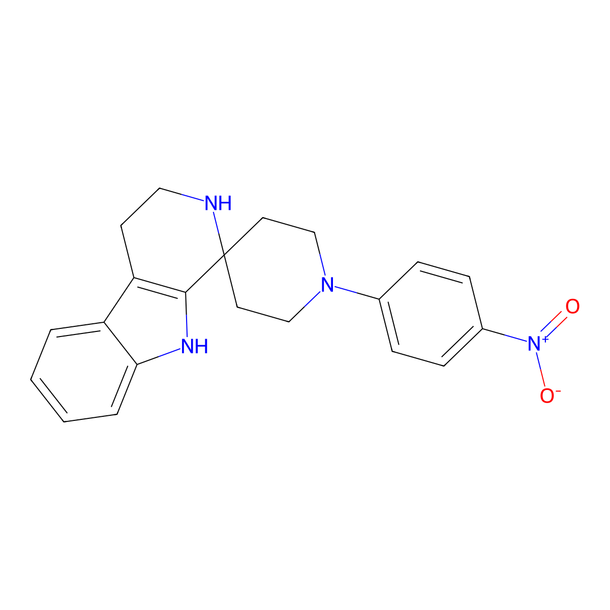 1-(4-Nitrophenyl)-2',3',4',9'-tetrahydrospiro[piperidine-4,1'-pyrido[3,4-b]indole] molecular structure, CAS 776284-13-0