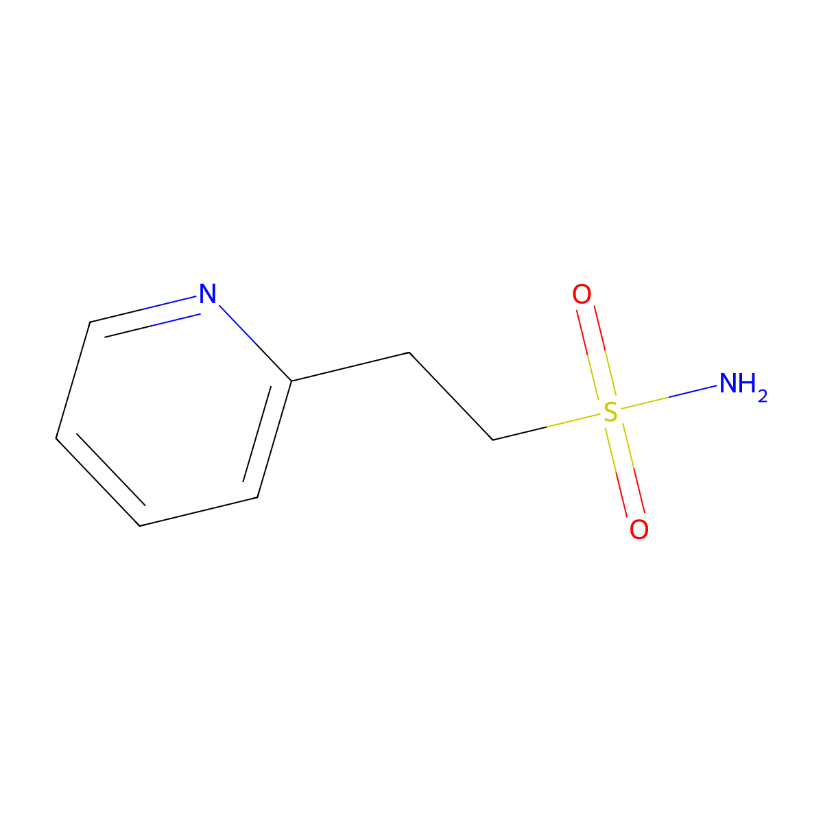 2-(Pyridin-2-yl)ethane-1-sulfonamide molecular structure, CAS 776287-41-3