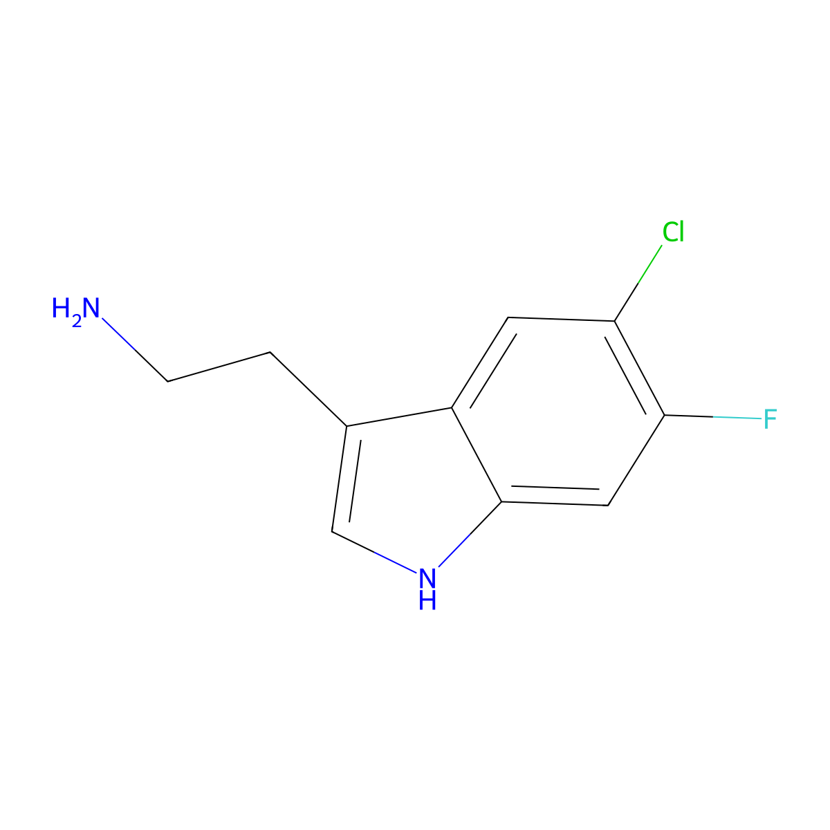 2-(5-chloro-6-fluoro-1H-indol-3-yl)ethan-1-amine molecular structure, CAS 776288-98-3