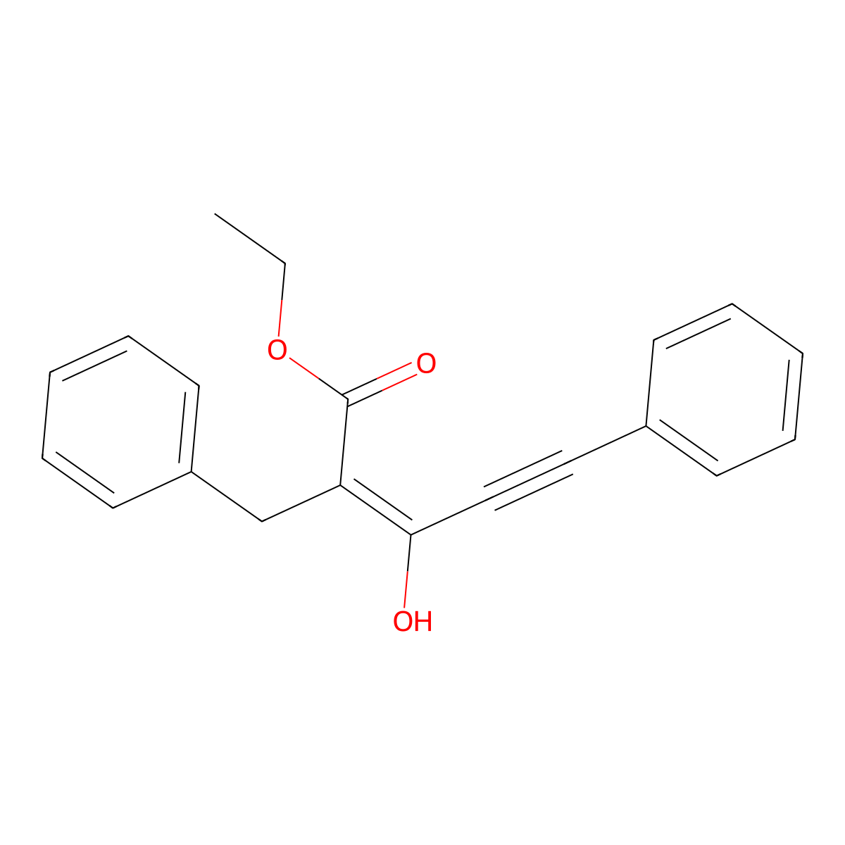 Ethyl (2Z)-2-benzyl-3-hydroxy-5-phenylpent-2-en-4-ynoate molecular structure, CAS 776297-02-0