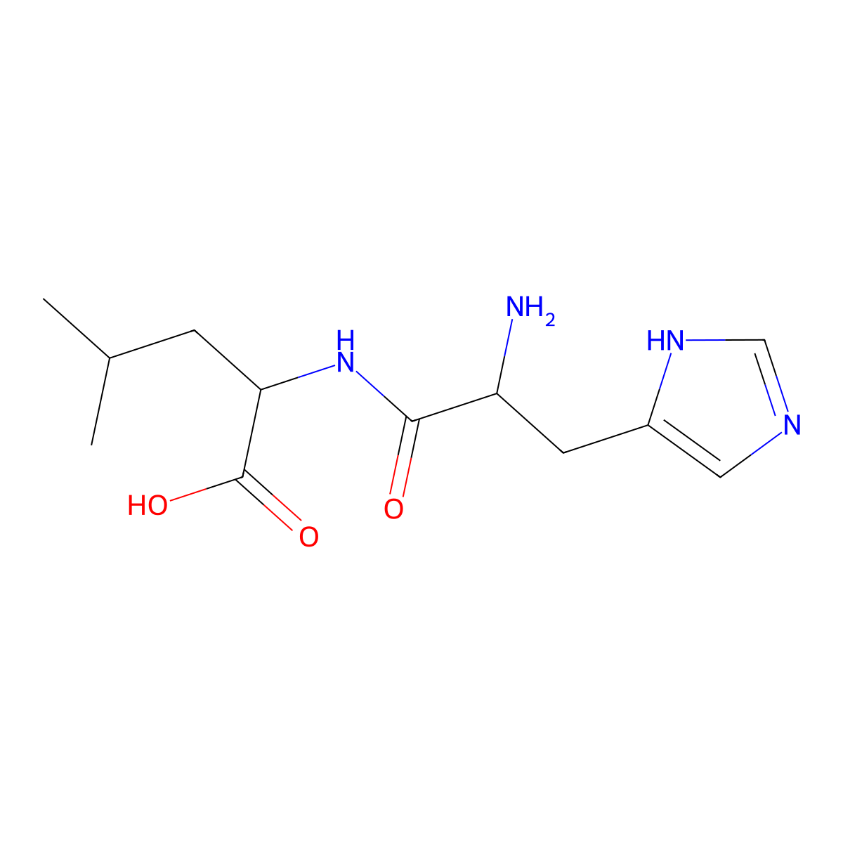 L-histidyl-L-leucine molecular structure, CAS 7763-65-7
