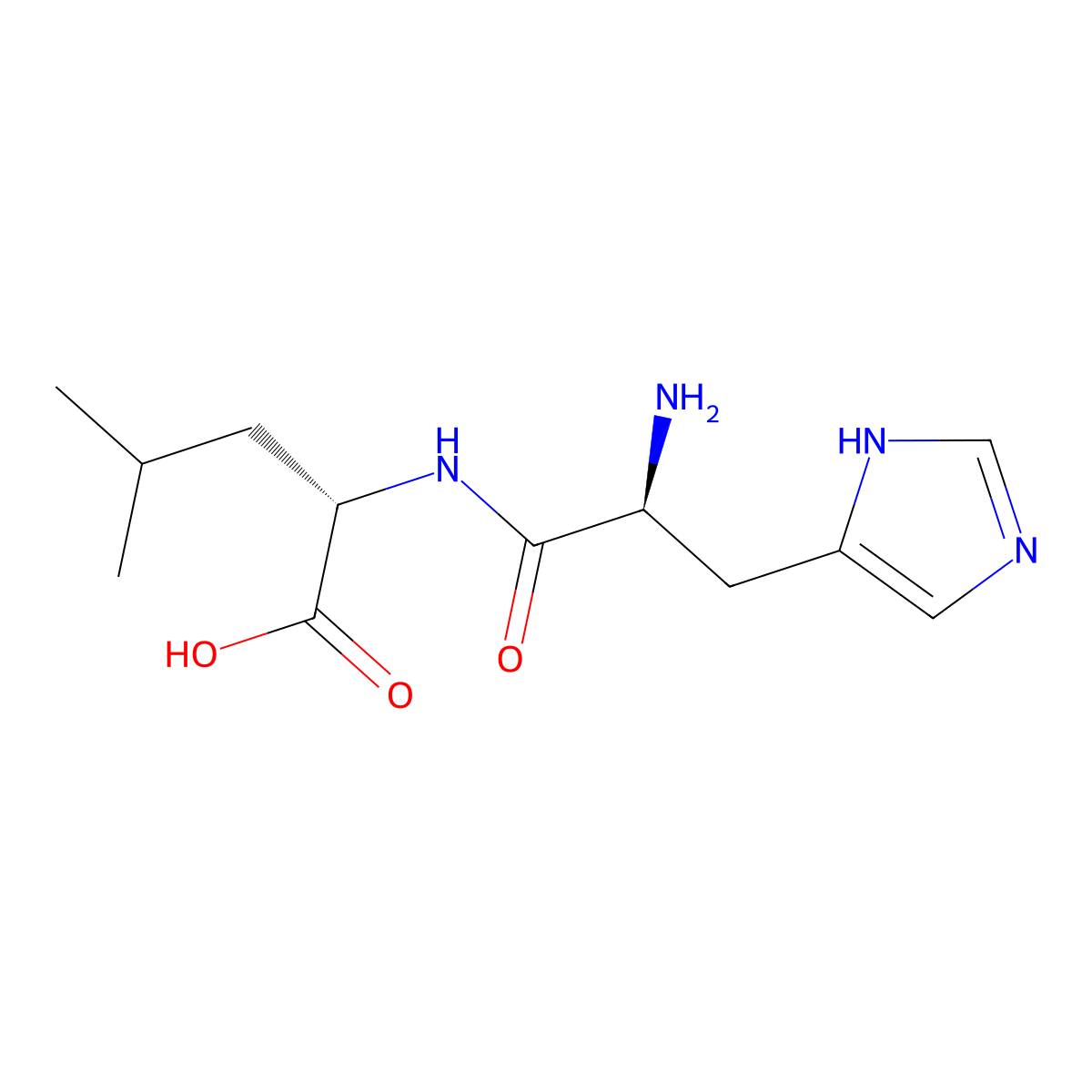 L-histidyl-L-leucine molecular structure, CAS 7763-65-7