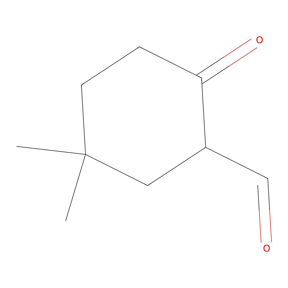 5,5-Dimethyl-2-oxocyclohexanecarbaldehyde molecular structure, CAS 77630-11-6