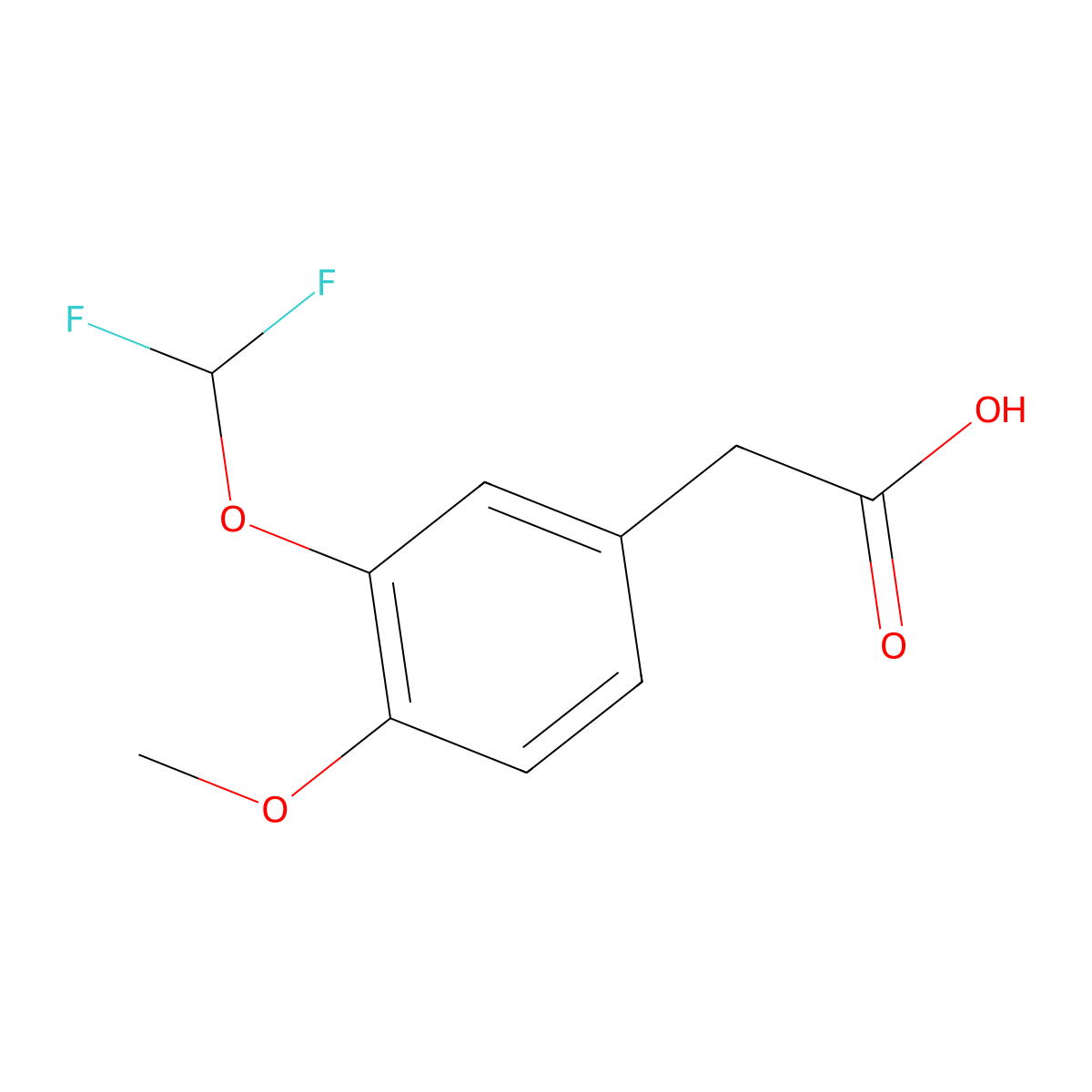 2-[3-(Difluoromethoxy)-4-methoxyphenyl]acetic acid molecular structure, CAS 776324-86-8