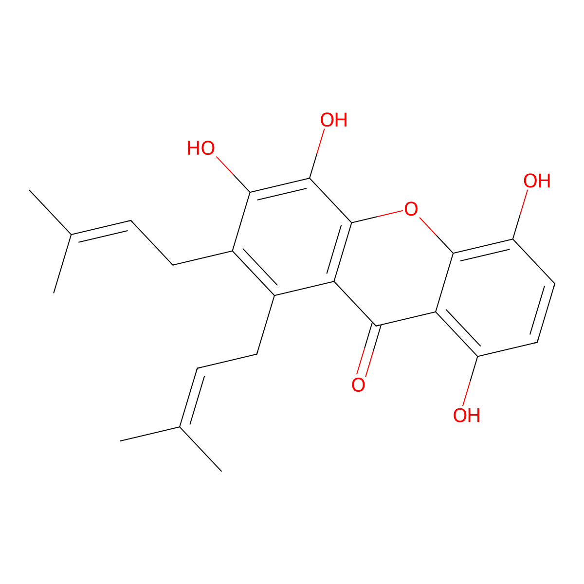 1,4,5,6-Tetrahydroxy-7,8-diprenylxanthone molecular structure, CAS 776325-66-7