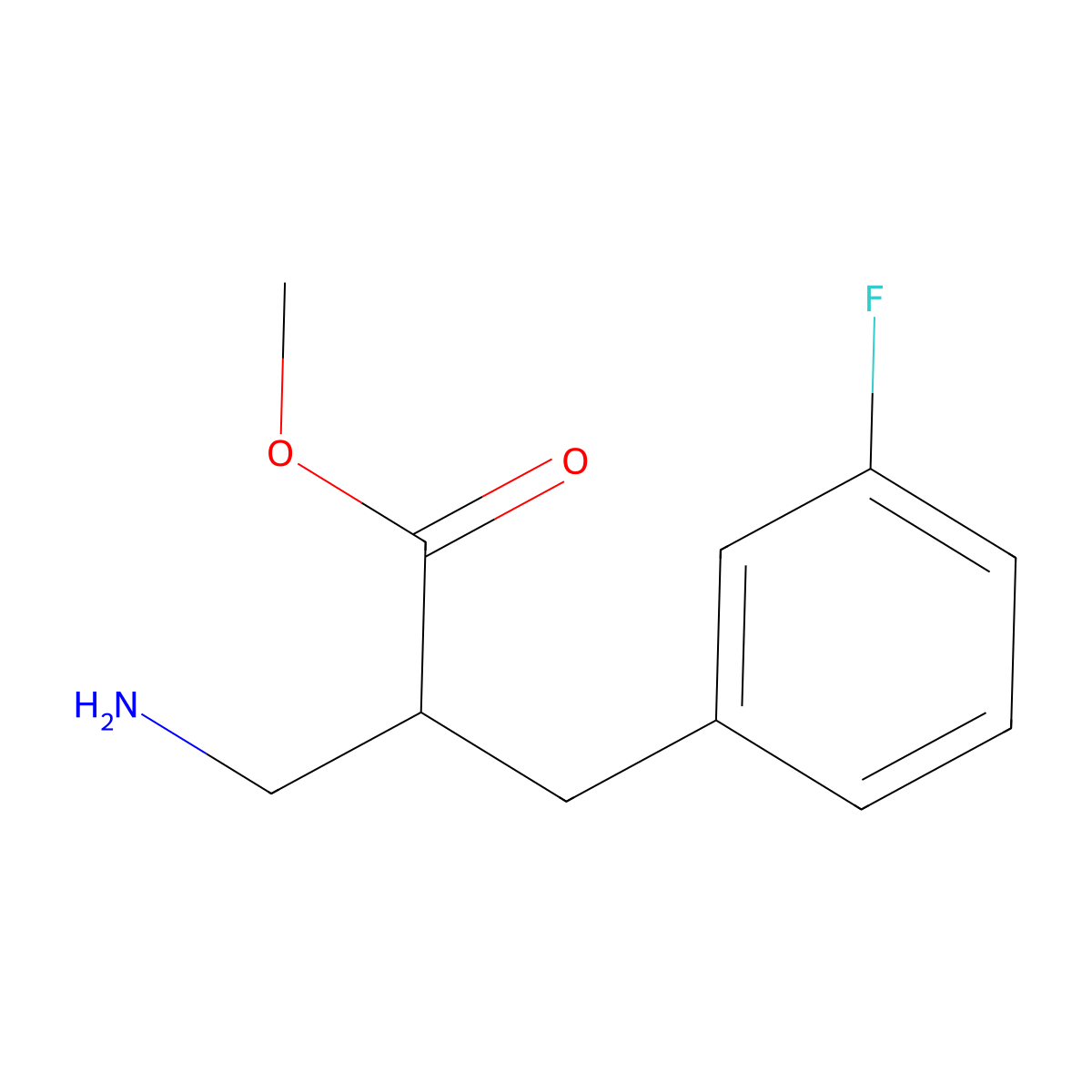 Methyl 3-amino-2-[(3-fluorophenyl)methyl]propanoate molecular structure, CAS 776327-08-3