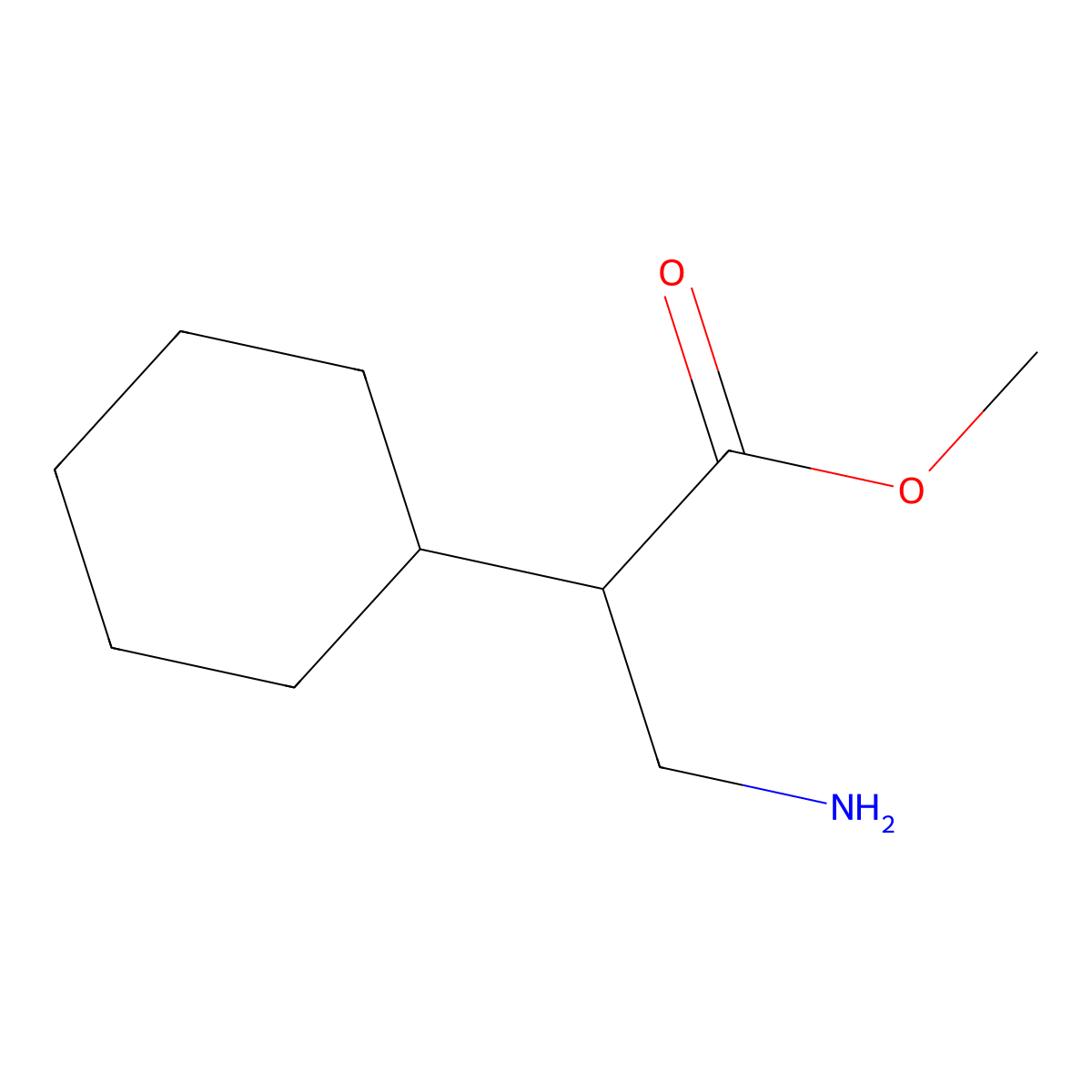 Methyl 3-amino-2-cyclohexylpropanoate molecular structure, CAS 776327-55-0