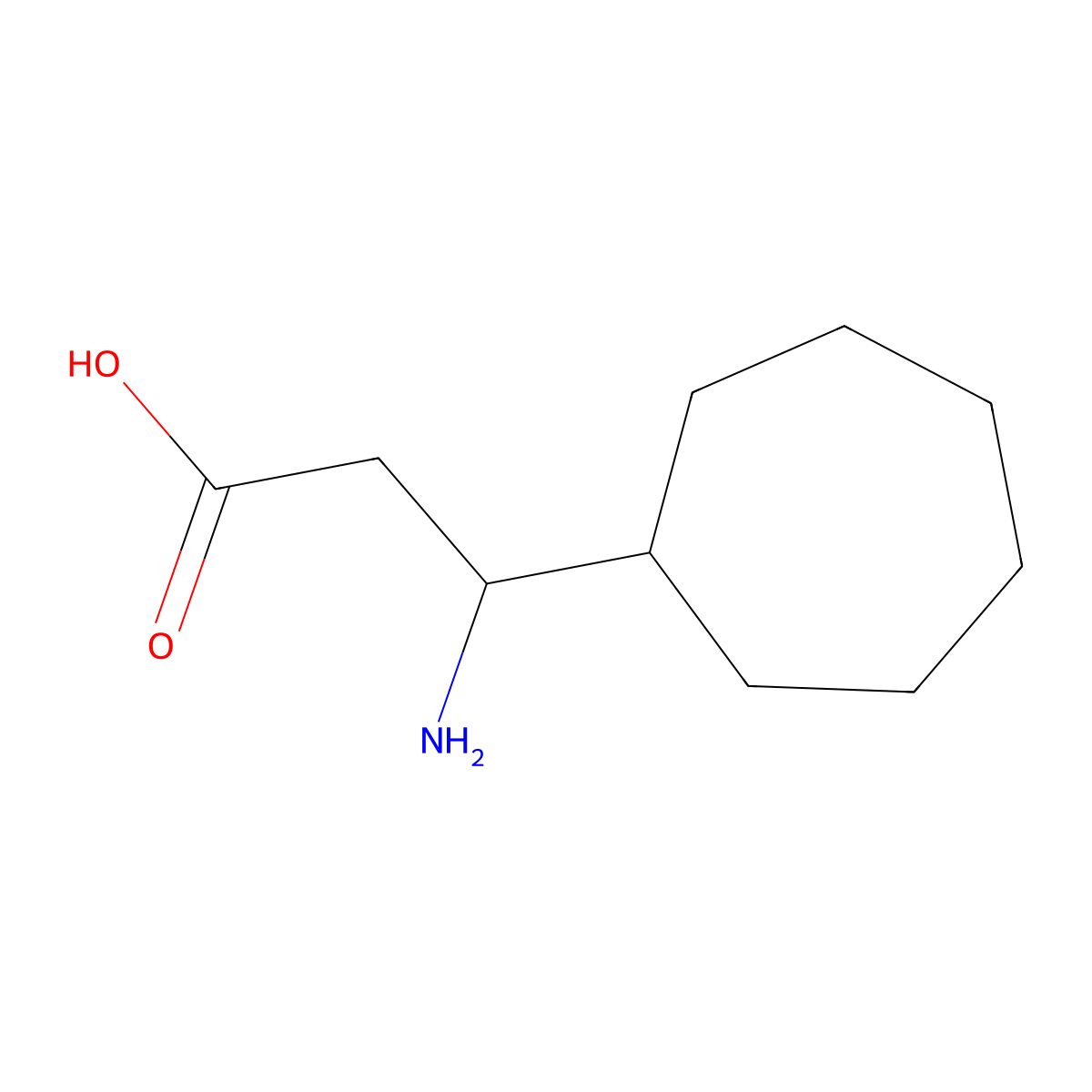 3-Amino-3-cycloheptylpropanoic acid molecular structure, CAS 776330-71-3