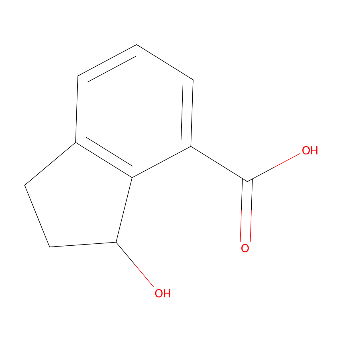3-hydroxy-2,3-dihydro-1H-indene-4-carboxylic Acid molecular structure, CAS 77635-15-5