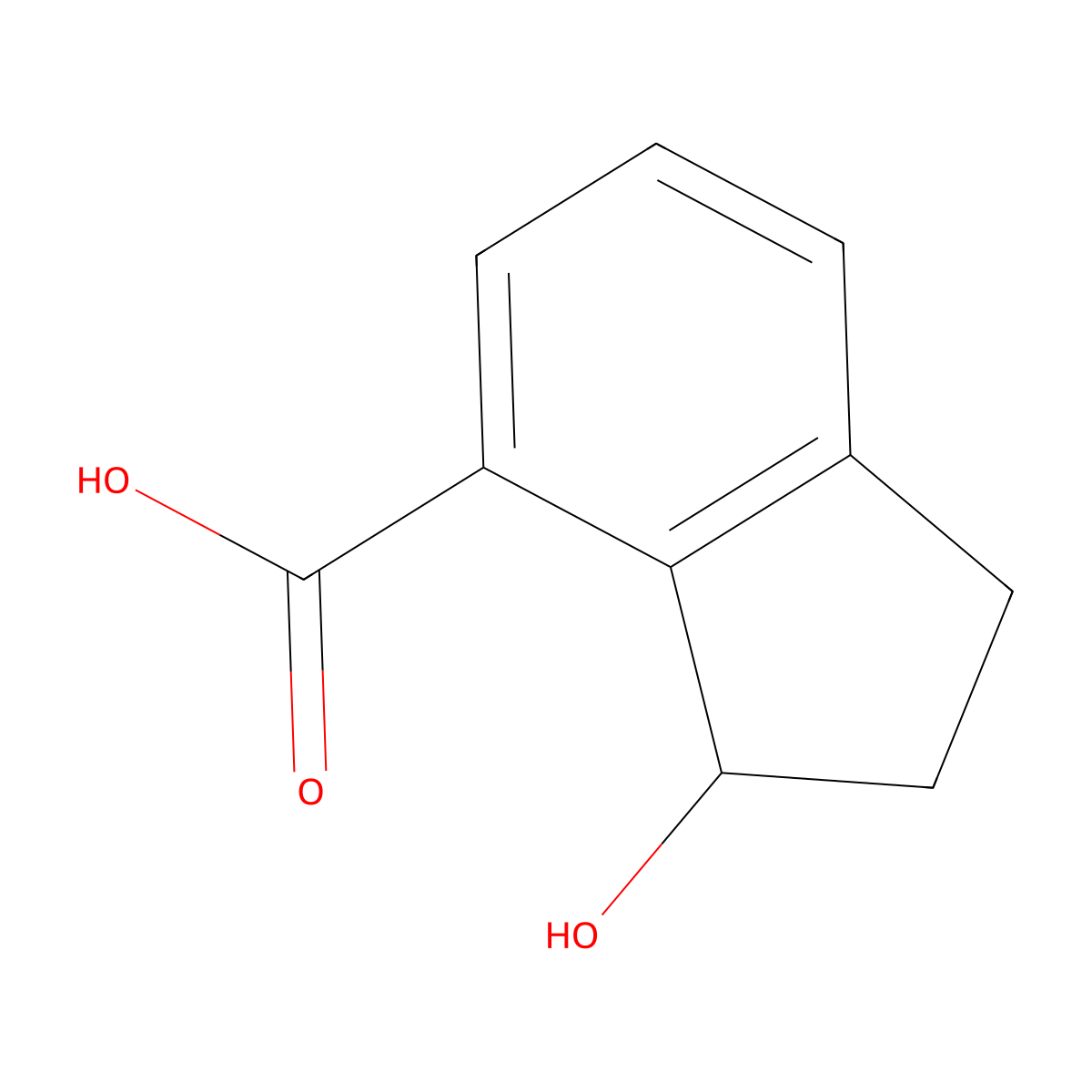 3-hydroxy-2,3-dihydro-1H-indene-4-carboxylic Acid molecular structure, CAS 77635-15-5