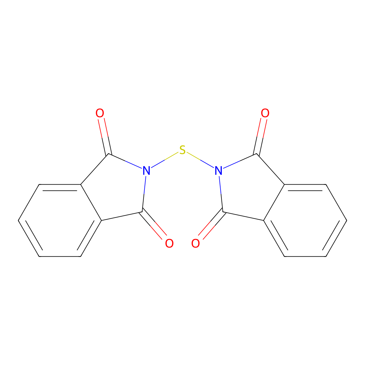 2,2'-Thiobis(1H-isoindole-1,3(2H)-dione) molecular structure, CAS 7764-29-6