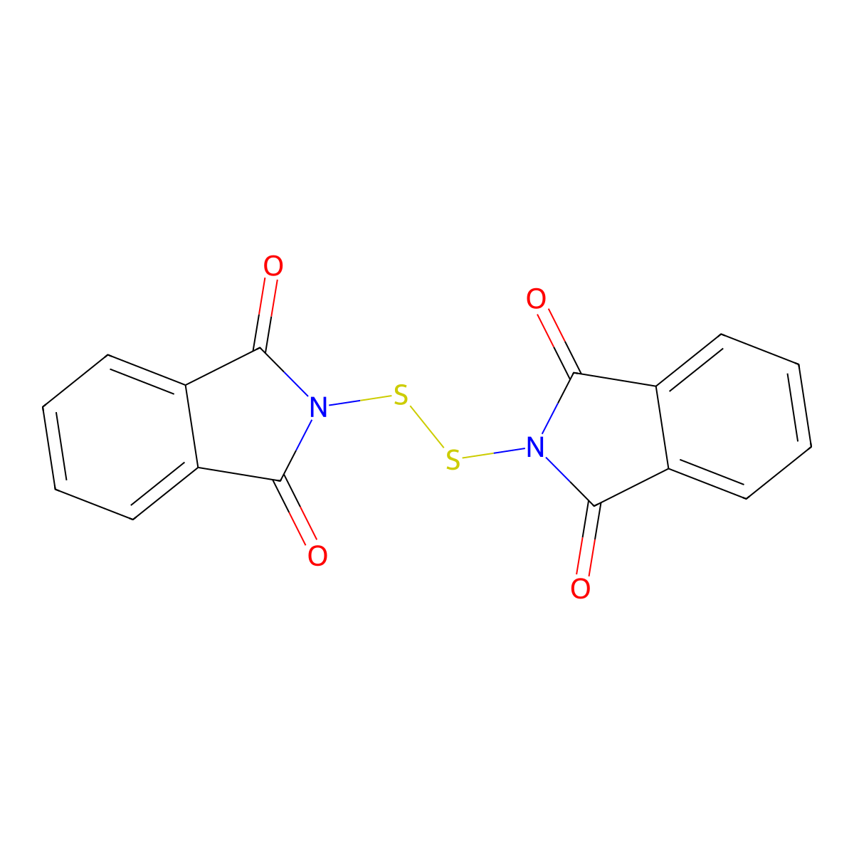 2,2'-Dithiobis(1H-isoindole-1,3(2H)-dione) molecular structure, CAS 7764-30-9