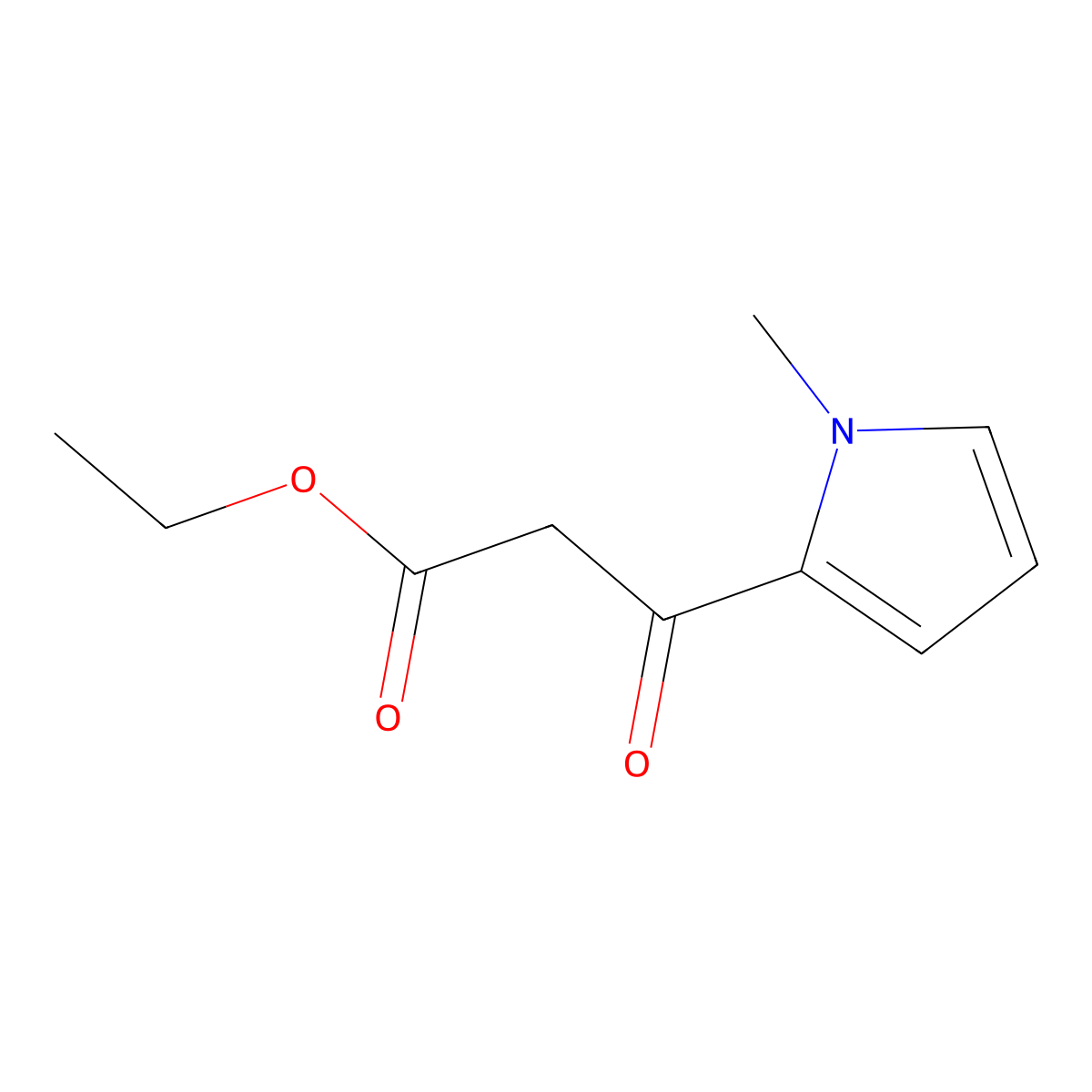ethyl 3-(1-methyl-1H-pyrrol-2-yl)-3-oxopropanoate molecular structure, CAS 77640-10-9