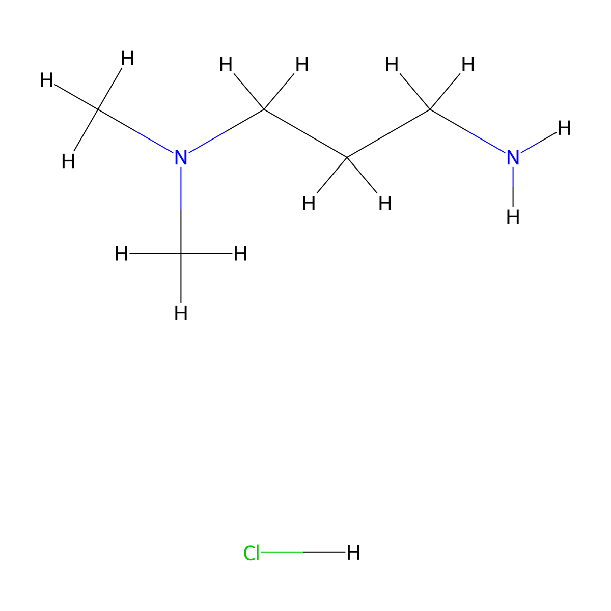 N',N'-dimethylpropane-1,3-diamine;hydrochloride molecular structure, CAS 77642-45-6