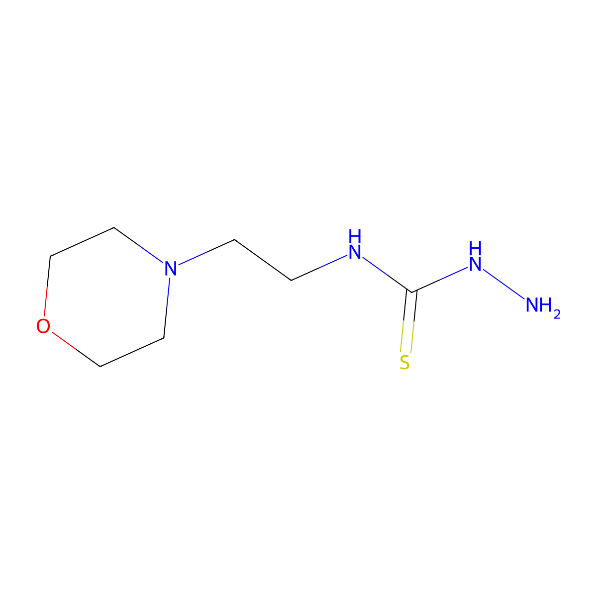 3-Amino-1-(2-(morpholin-4-yl)ethyl)thiourea molecular structure, CAS 77644-45-2