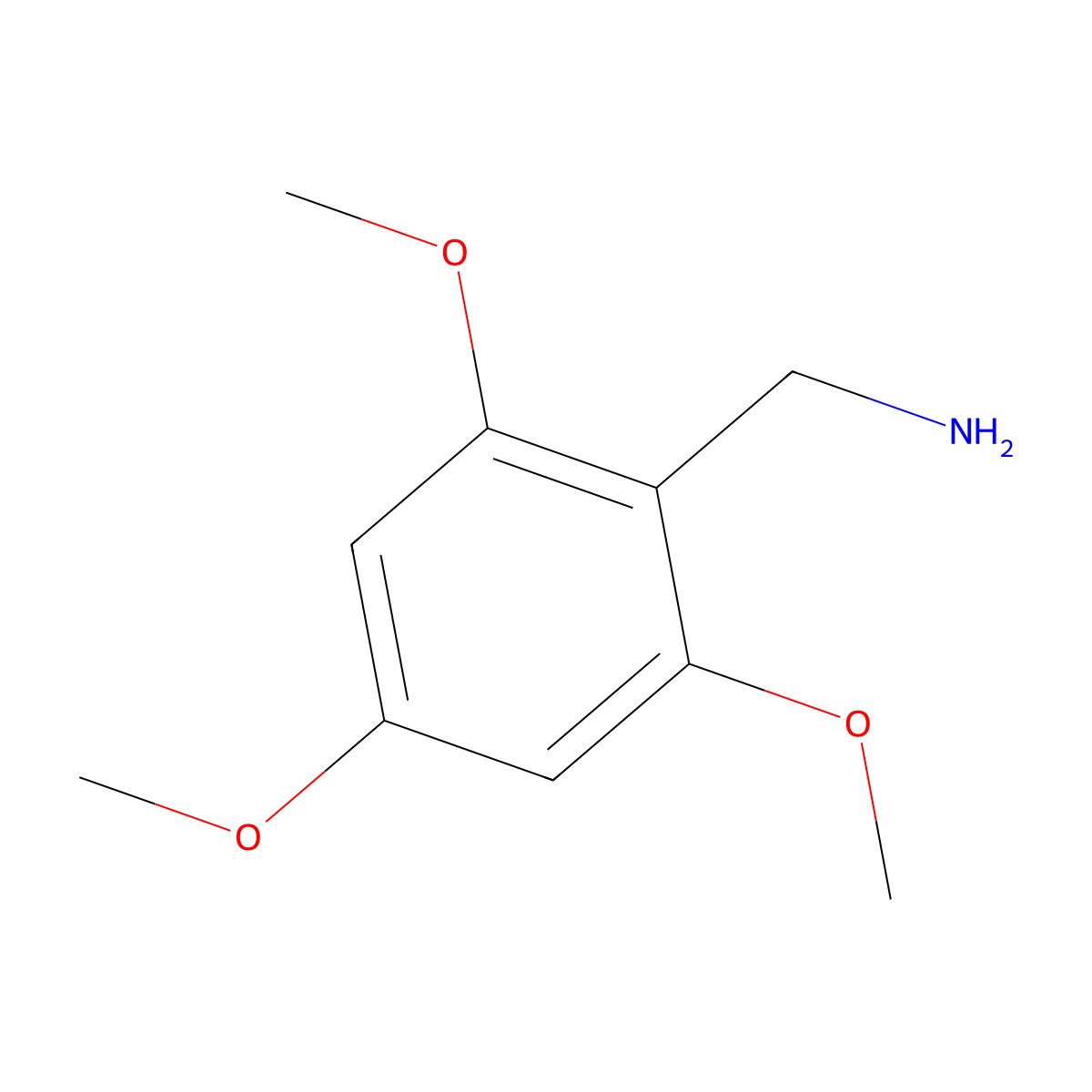 (2,4,6-Trimethoxyphenyl)methanamine molecular structure, CAS 77648-20-5