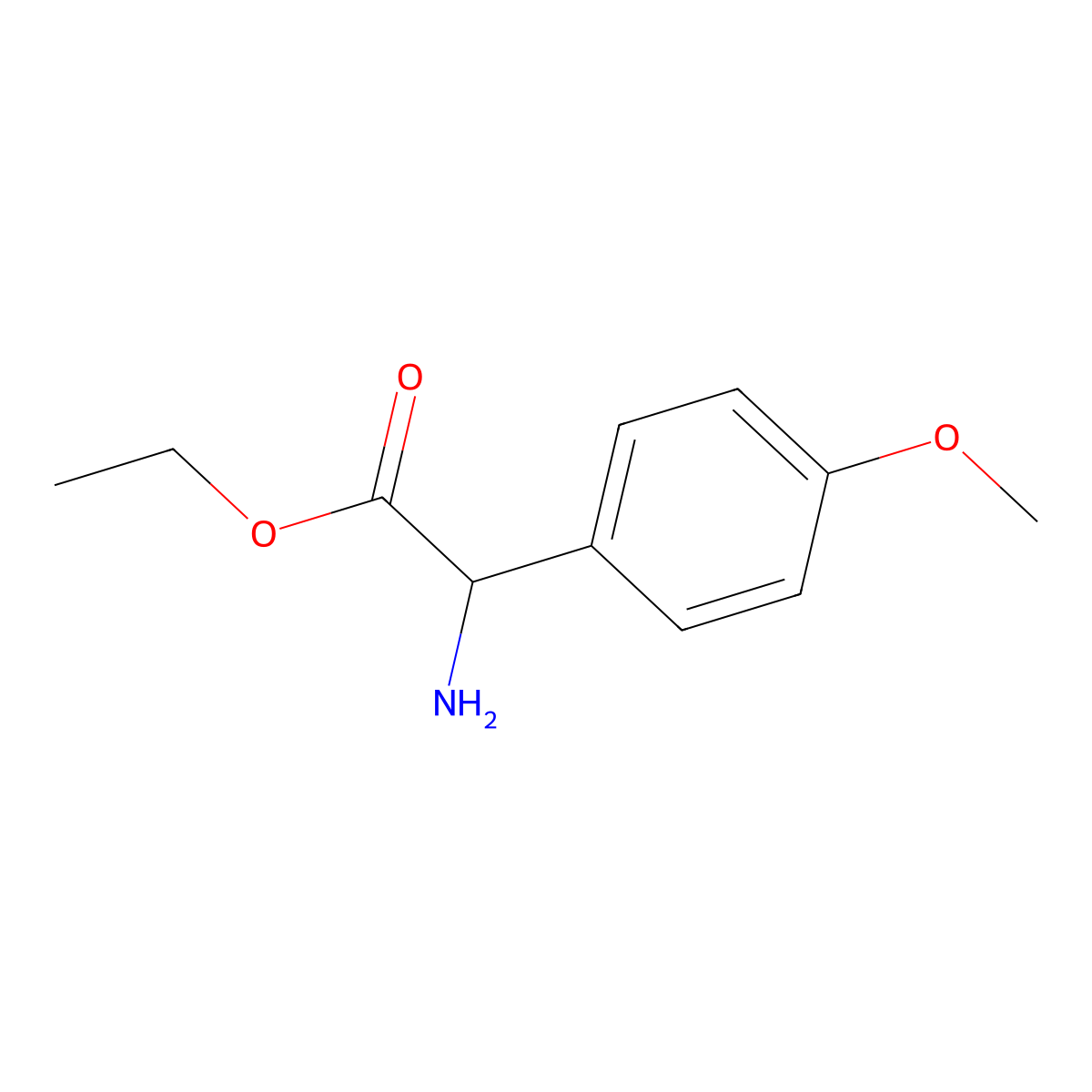 Ethyl 2-amino-2-(4-methoxyphenyl)acetate molecular structure, CAS 77648-21-6