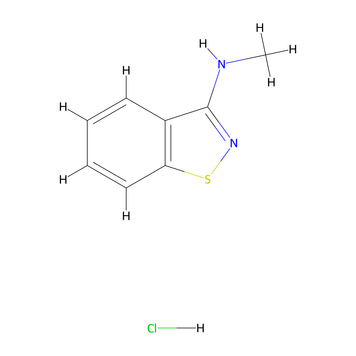 N-Methyl-1,2-benzothiazol-3(2H)-imine--hydrogen chloride (1/1) molecular structure, CAS 7765-88-0