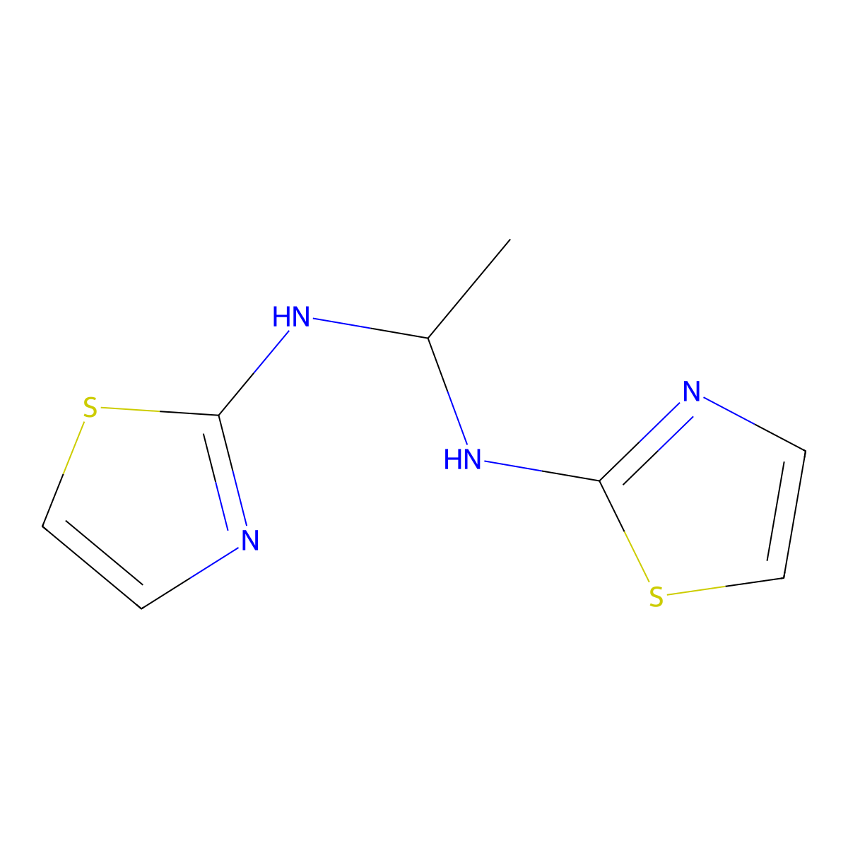 N,N'-Di-2-thiazolylethylenediamine molecular structure, CAS 77655-25-5