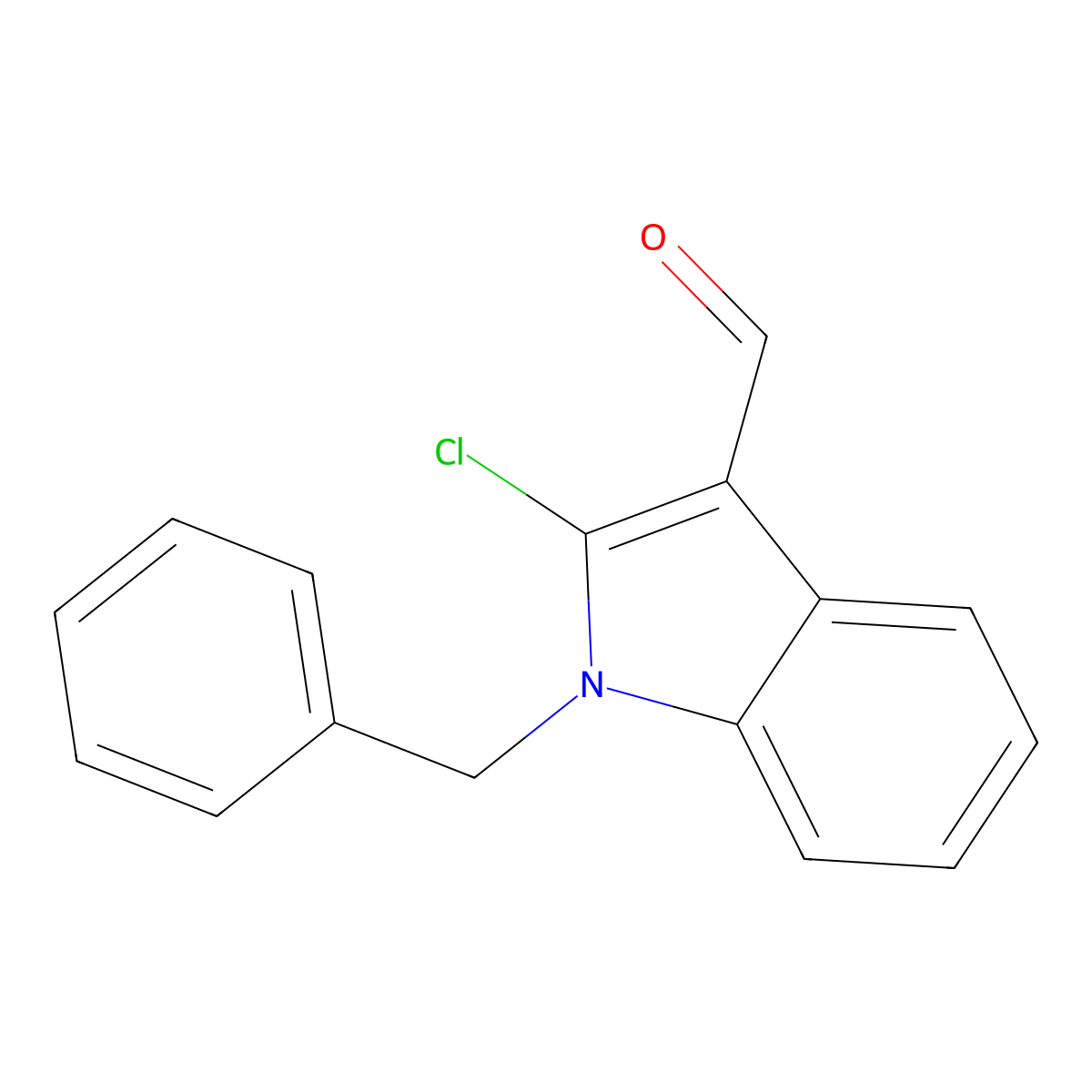 1-Benzyl-2-chloro-1H-indole-3-carbaldehyde molecular structure, CAS 77655-46-0