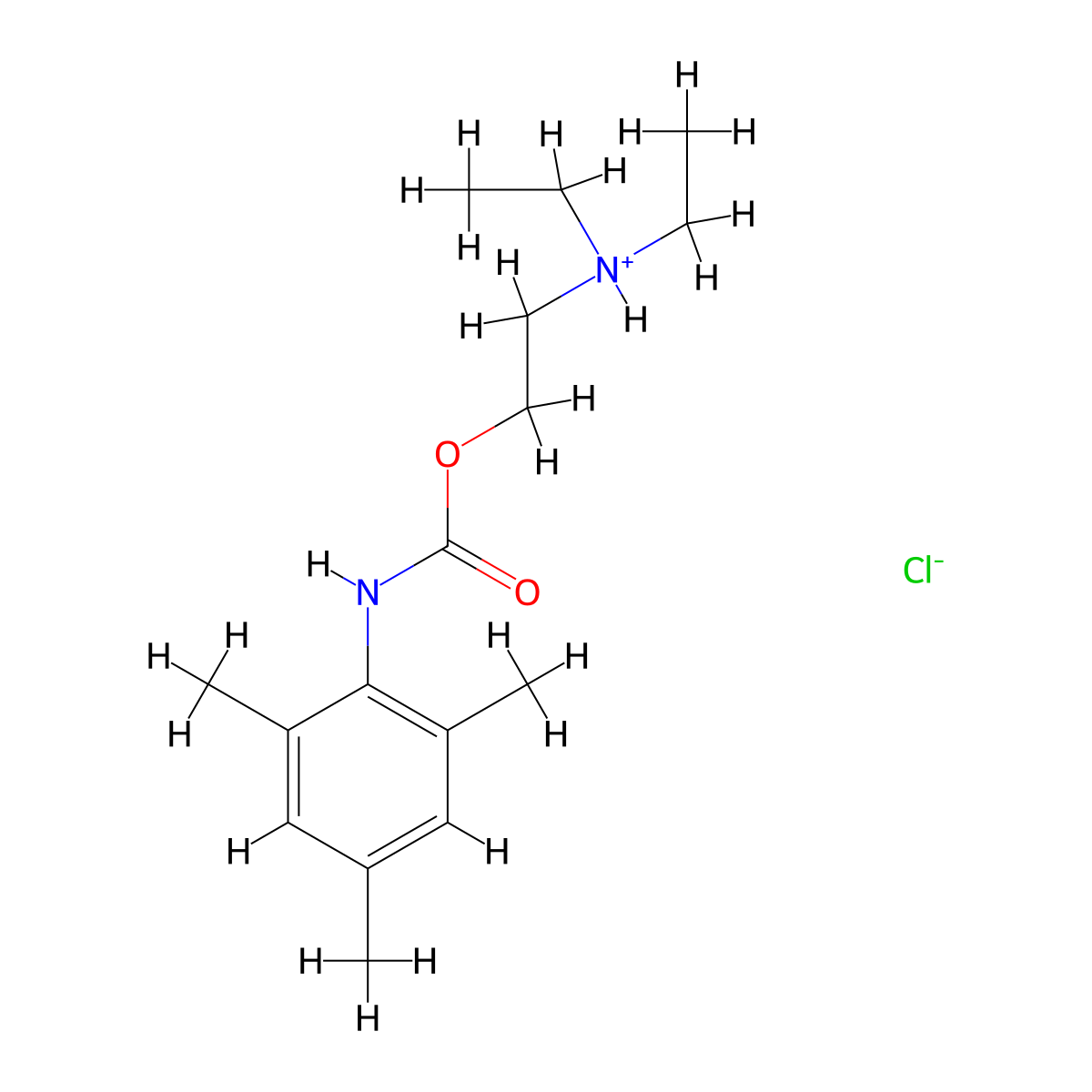 Carbanilic acid, 2,4,6-trimethyl-, 2-(diethylamino)ethyl ester, hydrochloride molecular structure, CAS 77656-17-8