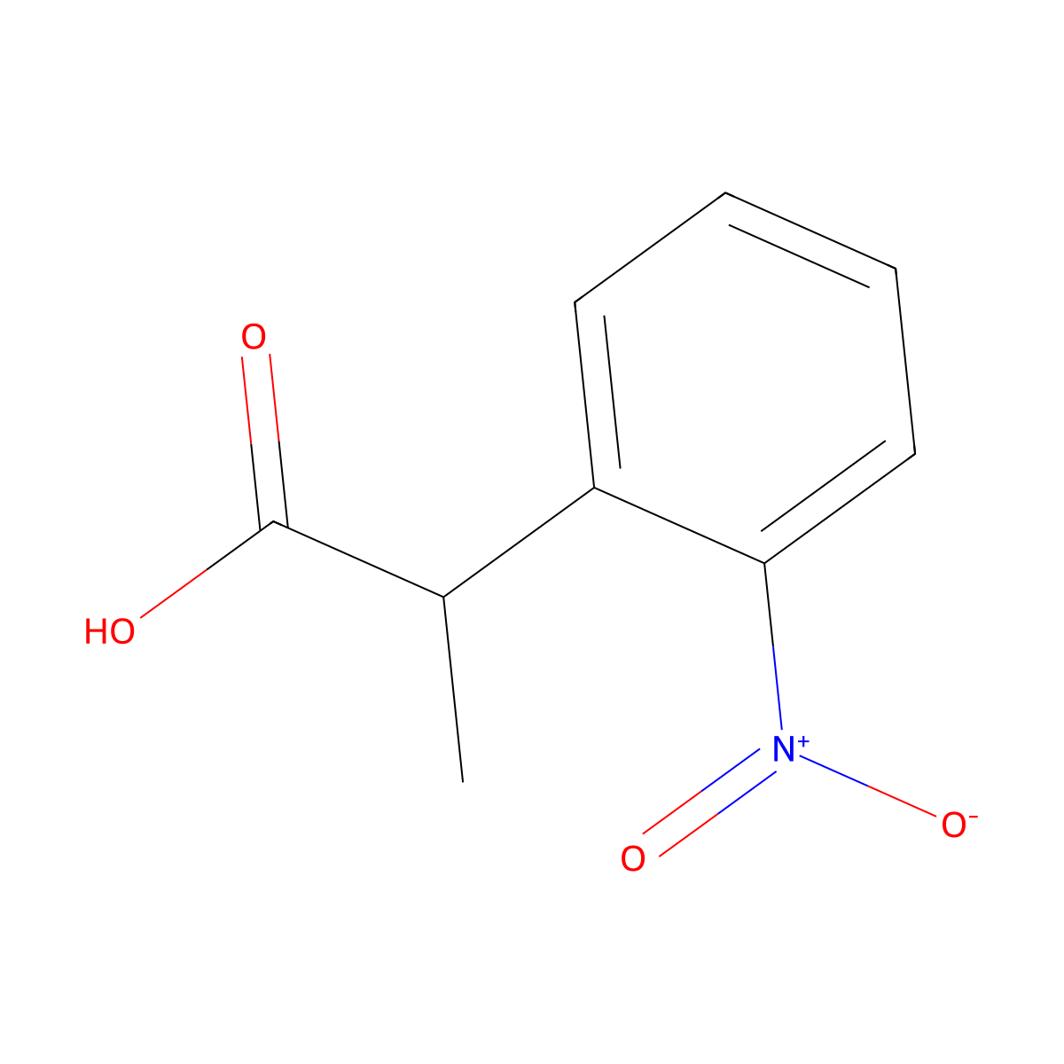 2-(2-nitrophenyl)propanoic Acid molecular structure, CAS 77656-96-3