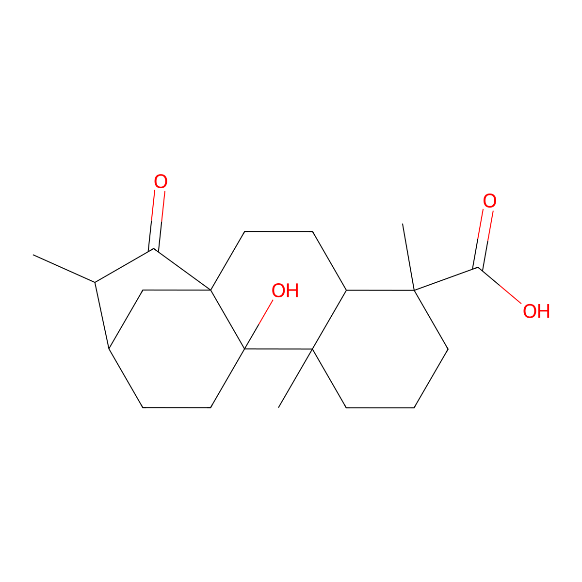 ent-9-Hydroxy-15-oxo-19-kauraic acid molecular structure, CAS 77658-45-8