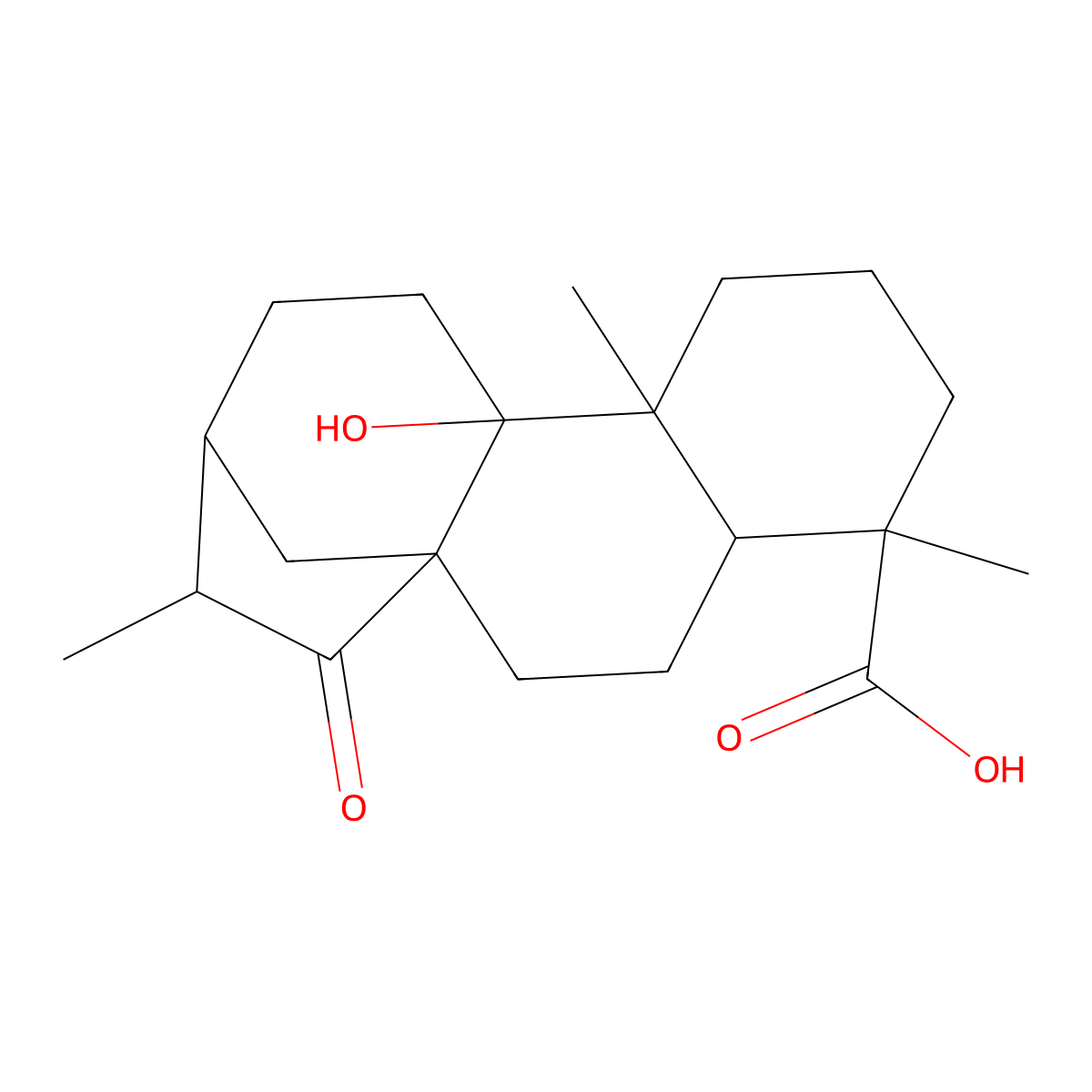 ent-9-Hydroxy-15-oxo-19-kauraic acid molecular structure, CAS 77658-45-8
