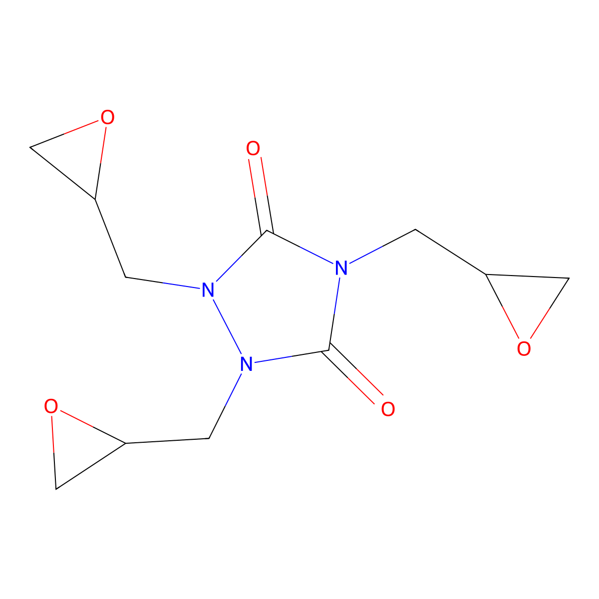 1,2,4-Tris(2-oxiranylmethyl)-1,2,4-triazolidine-3,5-dione molecular structure, CAS 77658-97-0