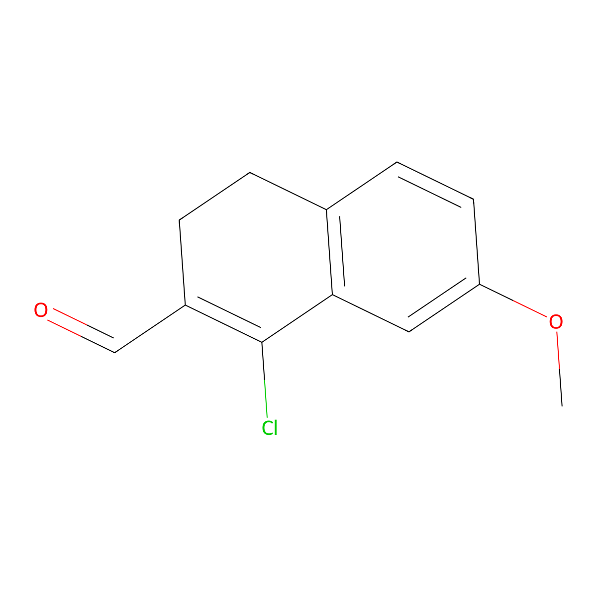 1-Chloro-7-methoxy-3,4-dihydro-naphthalene-2-carbaldehyde molecular structure, CAS 77664-95-0