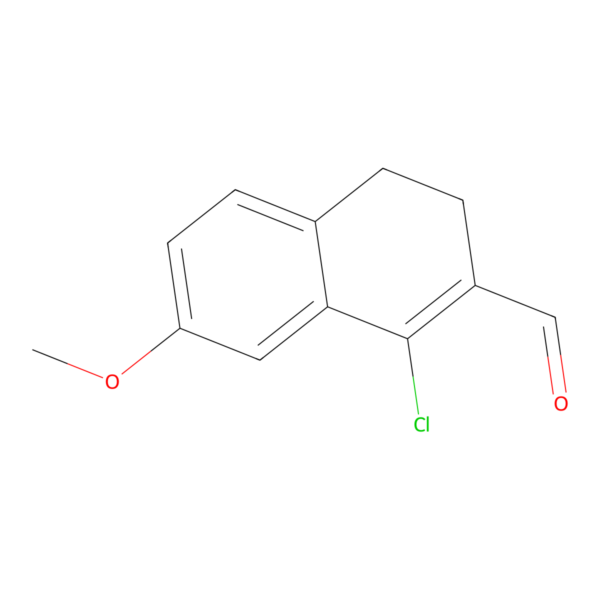1-Chloro-7-methoxy-3,4-dihydro-naphthalene-2-carbaldehyde molecular structure, CAS 77664-95-0