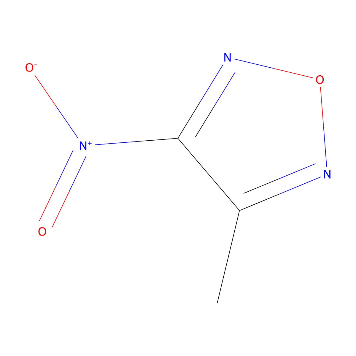 3-Methyl-4-nitro-1,2,5-oxadiazole molecular structure, CAS 77666-53-6