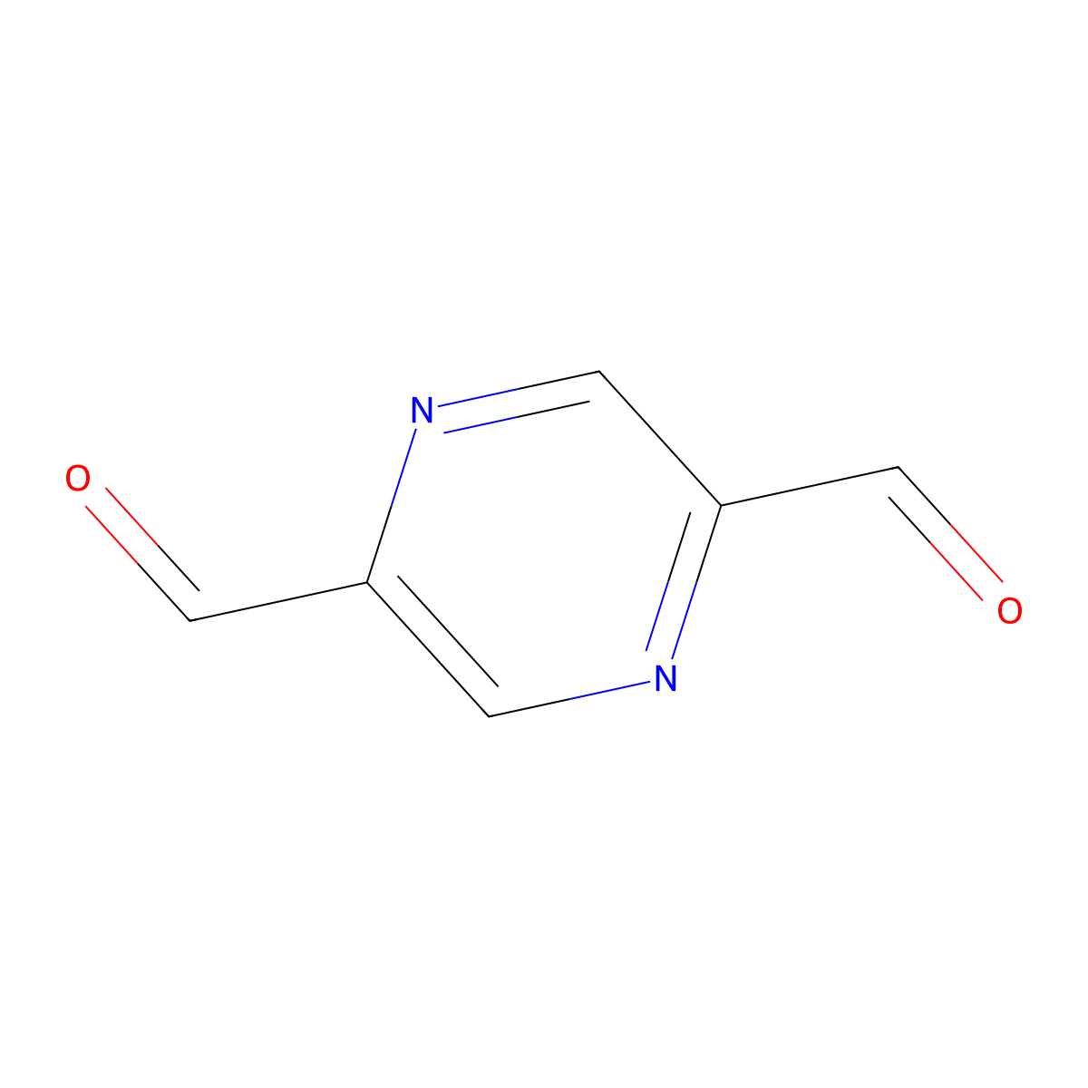Pyrazine-2,5-dicarbaldehyde molecular structure, CAS 77666-94-5