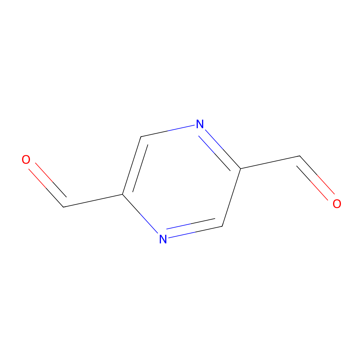 Pyrazine-2,5-dicarbaldehyde molecular structure, CAS 77666-94-5
